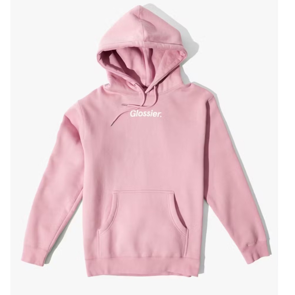 Iconic Original Limited Edition Glossier Blush Pink Hoodie, Size Large, Unisex
